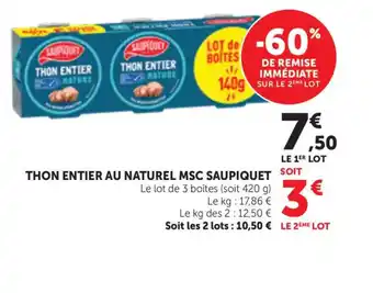 Bi1 SAUPIQUET Thon entier au naturel msc offre