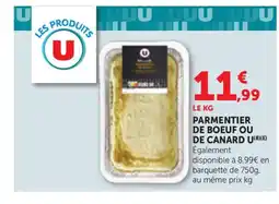 Bi1 U Parmentier de boeuf ou de canard offre