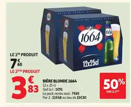 Auchan 1664 gBière blonde offre
