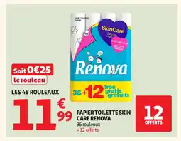 Auchan RENOVA Papier toilette skin care offre