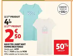 Auchan INEXTENSO Maxi tee-shirt nuit femme offre