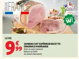 Auchan MADRANGE Jambon cuit supérieur recette originale offre