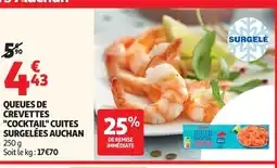 Auchan AUCHAN Queues de crevettes cocktail cuites surgelées offre