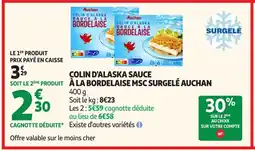 Auchan AUCHAN Colin d'alaska sauce à la bordelaise msc surgelé offre
