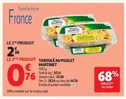 Auchan MARTINET Taboulé au poulet offre