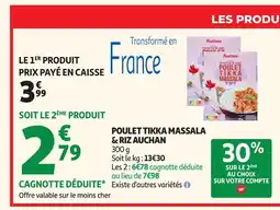 Auchan AUCHAN Poulet tikka massala &riz offre