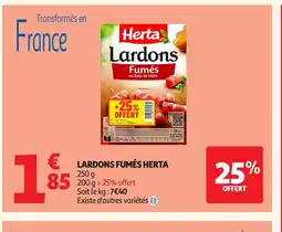 Auchan HERTA Lardons fumés offre