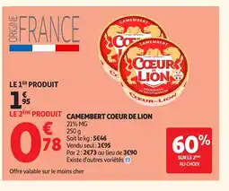 Auchan COEUR DE LION Camembert offre