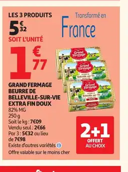 Auchan Grand fermage beurre de belleville-sur-vie extra fin doux offre