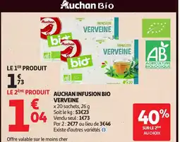 Auchan Auchan infusion bio verveine offre