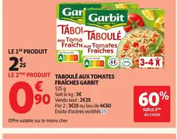 Auchan GARBIT Taboulé aux tomates fraîches offre