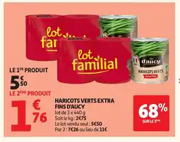 Auchan D'AUCY Haricots verts extra fins offre