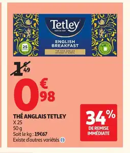 Auchan TETLY Thé anglais offre