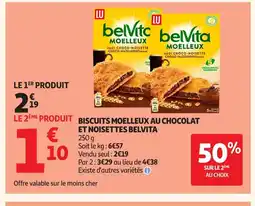 Auchan BELVITA Biscuits moelleux au chocolat et noisettes offre