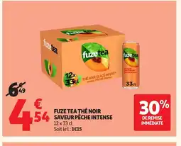 Auchan FUZE TEA Thé noir saveur pêche intense offre