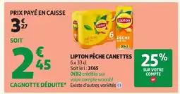 Auchan LIPTON Pêche canettes offre