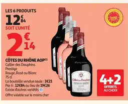 Auchan CELLIER DES DAUPHINS Côtes du rhône aop offre