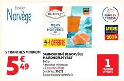 Auchan MAISON DELPEYRAT Saumon fumé de norvège offre