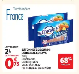 Auchan CORAYA Bâtonnets de surimi l'original offre