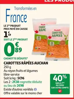 Auchan AUCHAN Carottes râpées offre