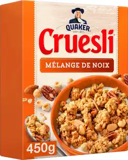 Auchan Quaker céréales cruesli mélange de noix quaker offre
