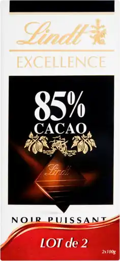 Auchan Lindt tablettes de chocolat noir lindt excellence offre
