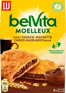 Auchan Belvita biscuits moelleux au chocolat et noisettes belvita offre
