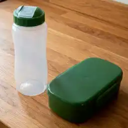 Auchan Sansmarque boite repas 490 ml avec fourchette + gourde 620 ml offre