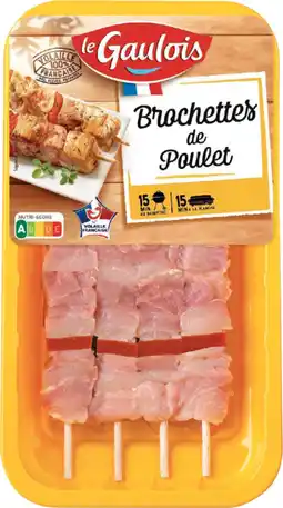 Auchan Supermarché Le gaulois 4 brochettes de poulet le gaulois offre