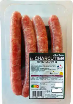 Auchan Supermarché Auchan le charcutier 4 chipolatas sans nitrite auchan le charcutier offre