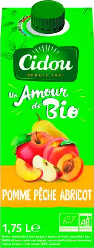 Auchan Supermarché Cidou bio cidou pêche abricot offre