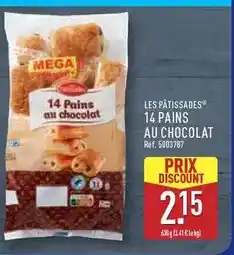 ALDI Mega - les pâtissades 14 pains au chocolat offre