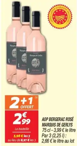 Netto Aop bergerac rosé marquis de gerlys offre