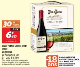 Netto Vin de france merlot syrah rouge vieux papes offre