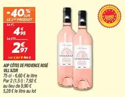 Netto Aop côtes de provence rosé vill'azur offre