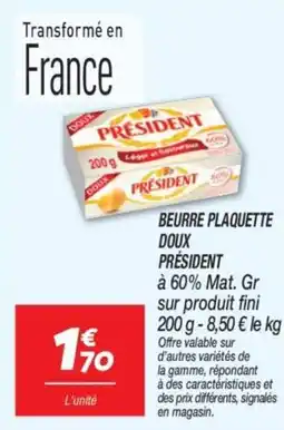 Netto Beurre plaquette doux président offre