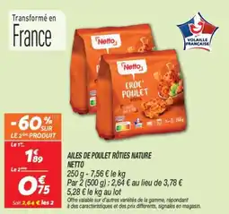 Netto Ailes de poulet rôties nature netto offre