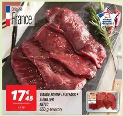 Netto Viande bovine 5 steaks a griller netto offre