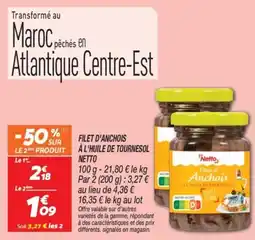 Netto Filet d'anchois à l'huile de tournesol netto offre