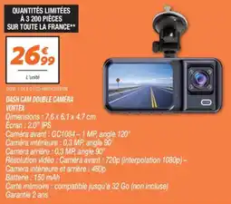 Netto Dash cam double caméra vortex offre