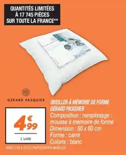 Netto Oreiller à mémoire de forme gerard pasquier offre
