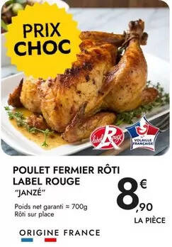 Promo Label rouge - poulet fermier roti chez E.Leclerc