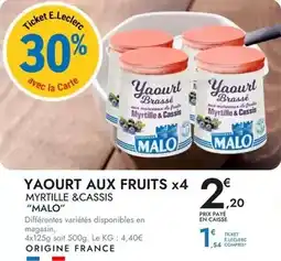 E.Leclerc E.leclerc - yaourt aux fruits x4 offre