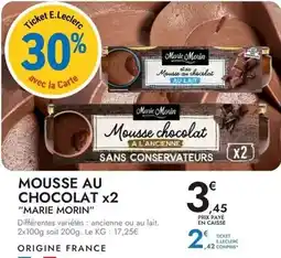 E.Leclerc Marie - mousse au chocolat offre
