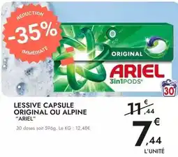 E.Leclerc Ariel - lessive capsule original ou alpine offre