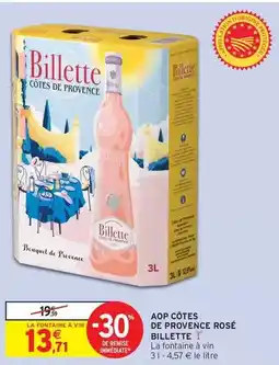 Intermarché Express Billette - aop côtes de provence rose offre