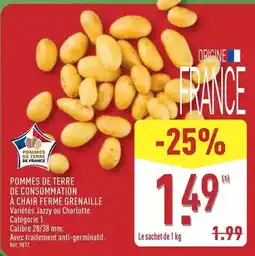 ALDI Pommes de terre de consommation à chair ferme grenaille offre