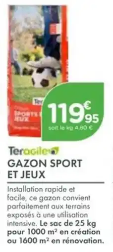 Point Vert Teracile gazon sport et jeux offre