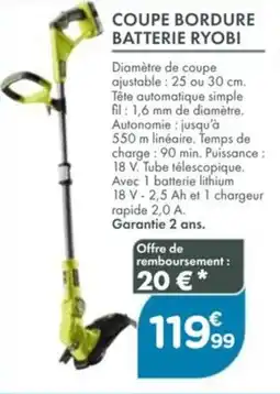 Point Vert Coupe bordure batterie ryobi offre