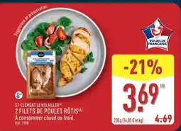 ALDI 2 FILETS DE POULET RÔTIS offre